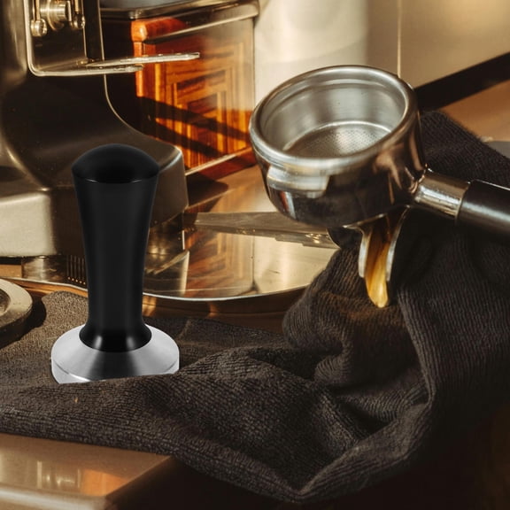 SEWCHICS Heavy Duty Coffee Tamper with Black Ergonomic Handle, Steel Espresso Tamper, 1 Set for Use