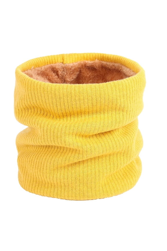 Cold Scarf Yellow Winter Neck Warmer Soft Stretchy Double Layer Collar Scarf