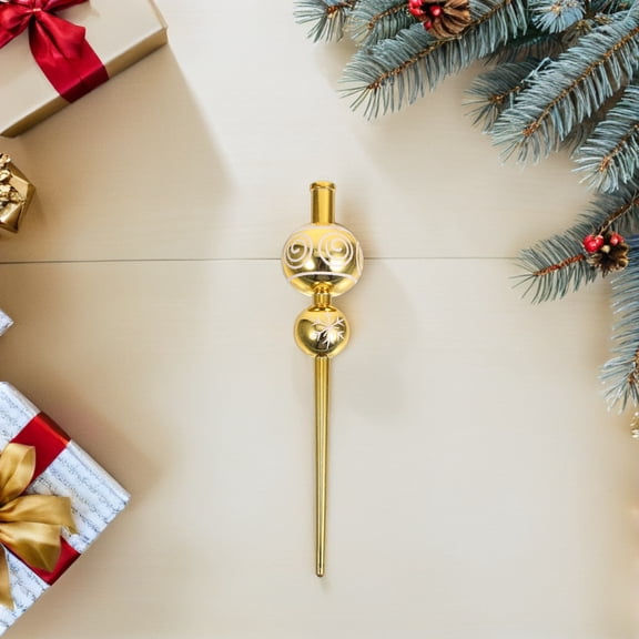 SEWCHICS Golden Gourd Plastic Tree Topper Elegant Christmas Star for Home