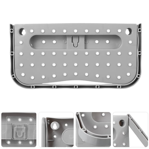 SEWCHICS Grey Compact Wall-Mounted Shoe Storage Organizer, Foldable Design with Adhesive Installation, 2pcs for Entryway and Bathroom