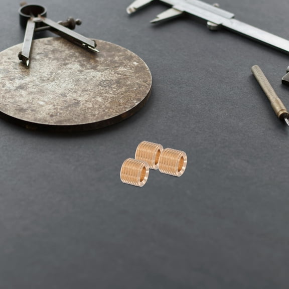 SEWCHICS 10pcs Copper Coupling Lamp Repair Parts Copper Pipe Fittings for Lighting Fixtures M10 Golden Tone