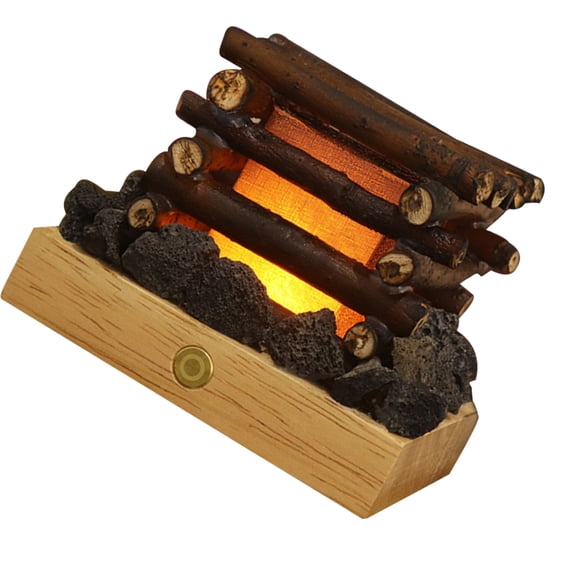 SEWCHICS Coffee Color Campfire Night Light with Adjustable Brightness and USB Charging