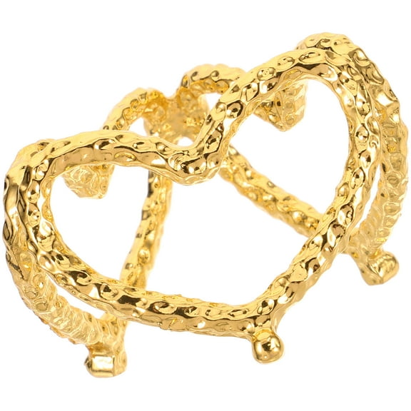 SEWCHICS Golden Metal Sphere Holder Crystal Stand Decorative Heart Shape Display Base for Home Office Decor