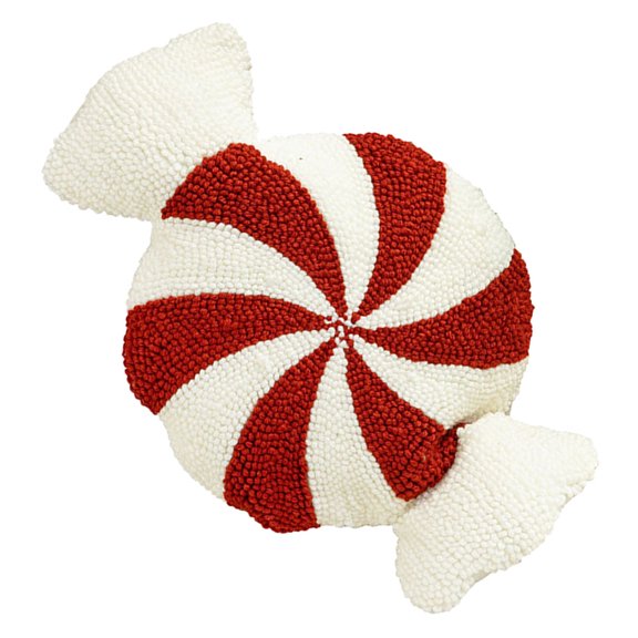 SEWCHICS Cute Plush Candy Cane Throw Pillow Soft Decorative Sofa Pillow for Holiday Room Decor