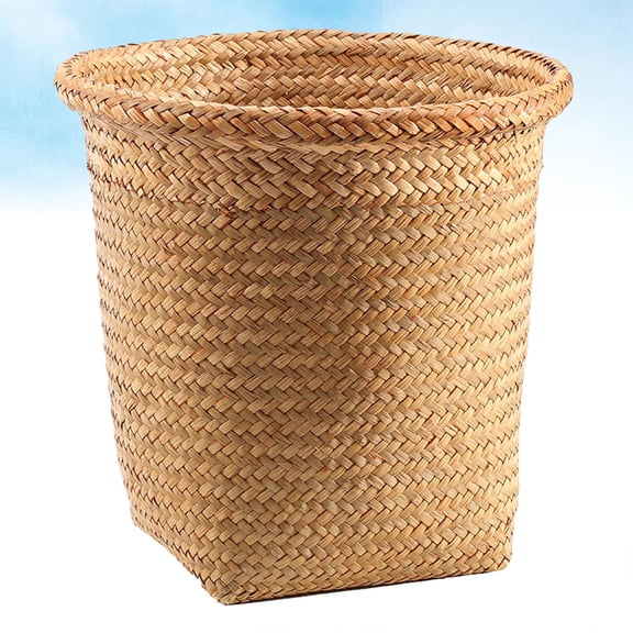 SEWCHICS Cute Storage Basket Round Straw Baskets for Home Use 1Pack