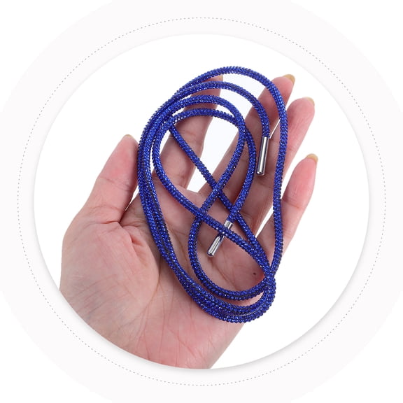 SEWCHICS Dark Blue Rhinestone Shoe Laces for Sneakers Sparkly Crystal Rope Unique Design for Casual and Athletic Use
