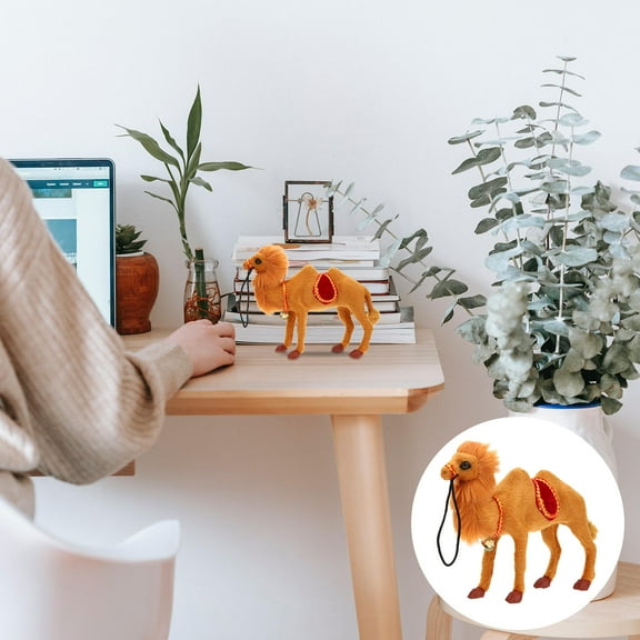 SEWCHICS Stuffed Camel Camel Figurine Brown Plastic Decorative Indoor Decoration 1 Piece