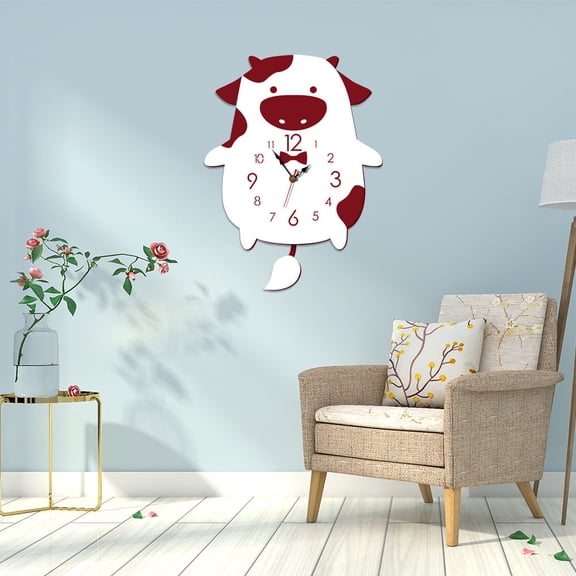 SEWCHICS Decorative Red Hanging Wall Clock with Silent Movement for Office Bedroom