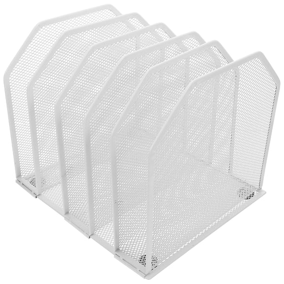 SEWCHICS White Upright Desktop File Organizer for Home Office and Study, 1 Piece File Storage Solution