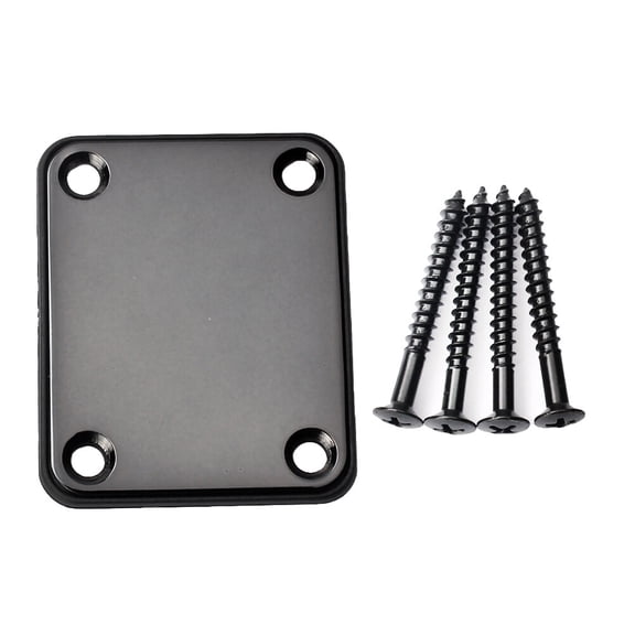 SEWCHICS Black Guitar Neck Plate Metal for Electric Guitar Accessories and Easy to Install