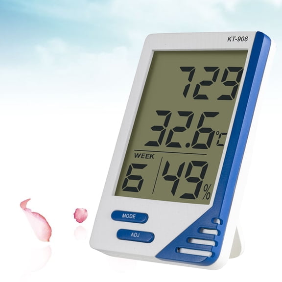 SEWCHICS Digital Temperature and Humidity Meter with Clock and Calendar for Home and Office Use, Indoor Weather Monitor