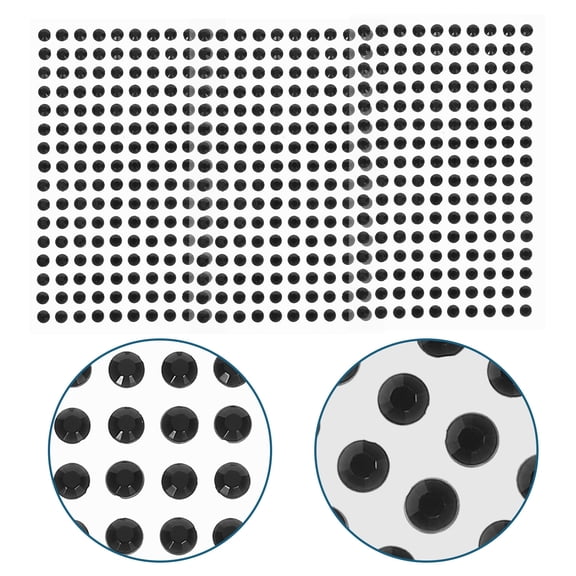 SEWCHICS Self Adhesive Black Acrylic Rhinestone Stickers for Face Makeup Jewelry and Craft Decoration