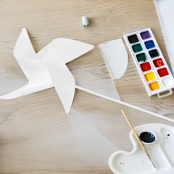 SEWCHICS White Plastic Yard Windmill Outdoor Decoration Easy Installation Ideal for Garden, Projects, Photography, Patio, Lawn