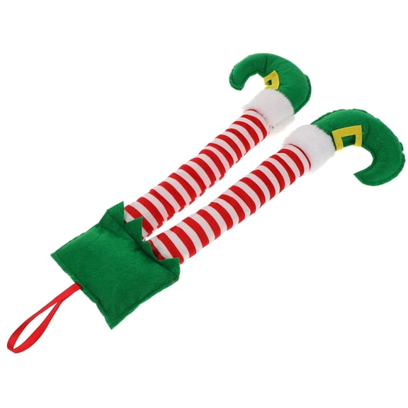 SEWCHICS Elf Leg Hanging Decor Multi Plastic Wall Hanging 1Pack for Holiday Decoration