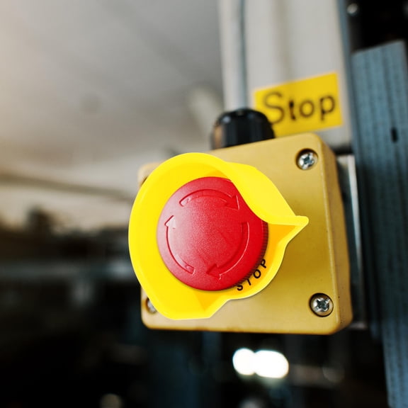 SEWCHICS Clear Yellow Plastic Emergency Stop Button Protector Cover for Home and Industrial Use Safety