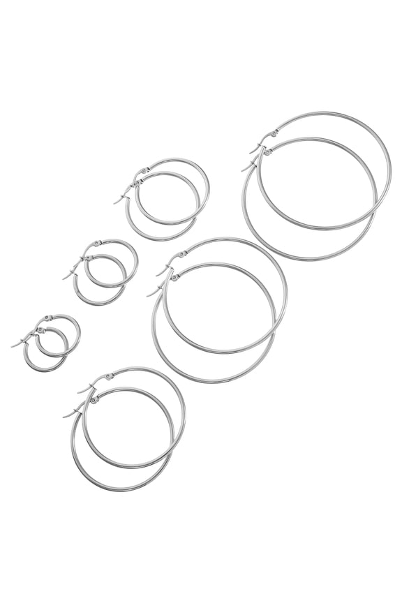 Trendy Titanium Steel Large Hoop Earrings for Women, 6.5 cm, Perfect for Parties, Travel, and Everyday Fashion