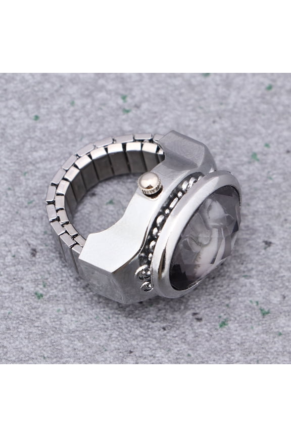 Fashion Watch Finger Ring Black Stylish Unisex Finger Ring for Time