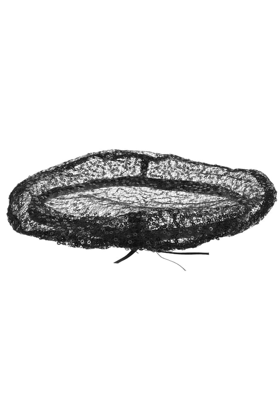 Black Lace Mesh Hat Fashionable Summer Headwear Tr Fabric Adjustable