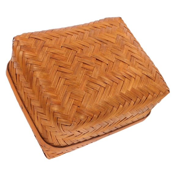 SEWCHICS Festive Bamboo Tea Box Light Brown 1Pcs For Tea Storage Container