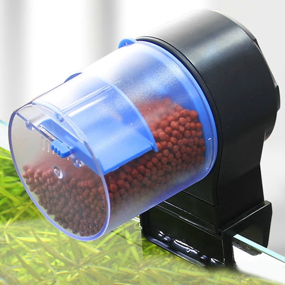SEWCHICS Fish Tank Auto Feeder with Timer, Battery Operated, Adjustable Outlet for Aquarium Feeding
