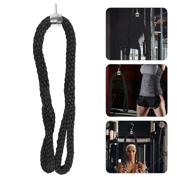 SEWCHICS Black Nylon Tricep Rope for Weight Lifting Ergonomic Grip Fitness Pulley Accessory
