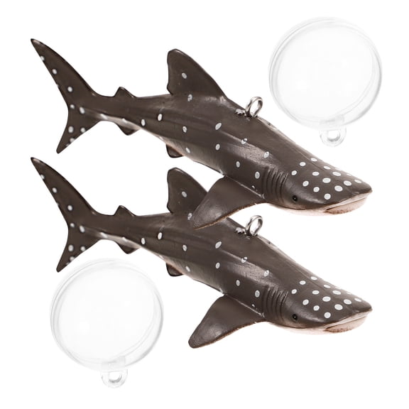SEWCHICS 2 Sets of Fish Tank Accessories Floating Shark Black PVC Decor for Aquarists