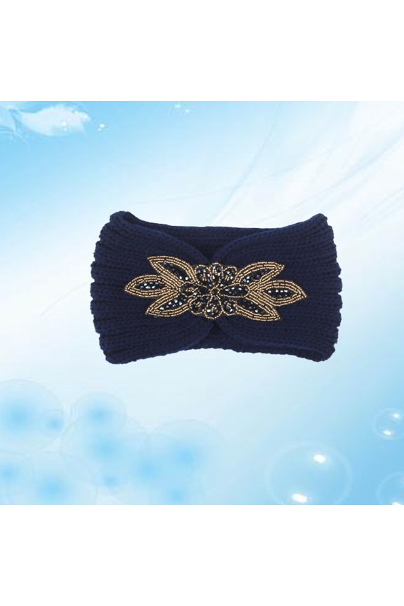 Women's Floral Knit Winter Headband, Stylish Warm Hair Accessory, 1 Set