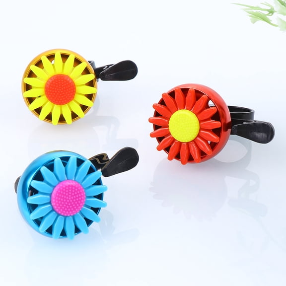SEWCHICS 3Pcs Assorted Color Sunflower Bike Bells for Road and Trail Safety