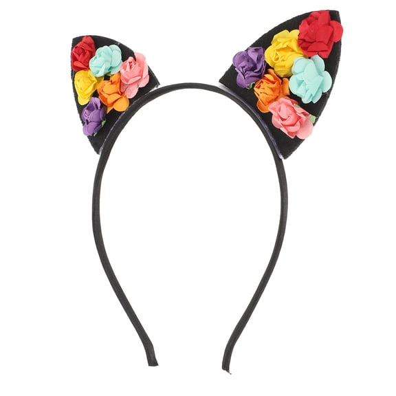 SEWCHICS Flower Cat Ear Hairband with Multi Colors for Valentine's Day, Dating, Festivals, and Party Accessories