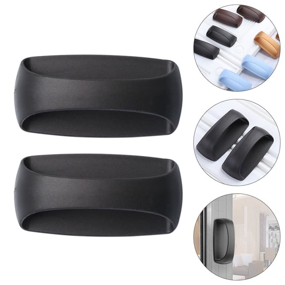 SEWCHICS Furniture Hardware Handle Black Pvc 1 Pair Easy Opening And Closing