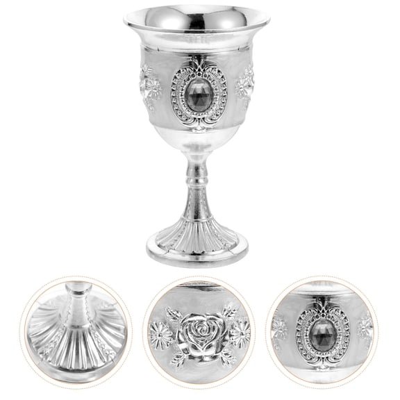 SEWCHICS Goblet Retro Wine Glass Home Decor Cup 7.5X4.5X4.5CM White