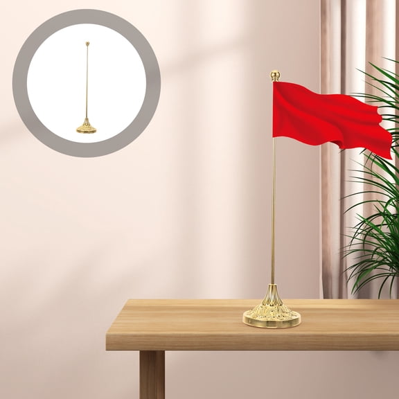 SEWCHICS Small Flagpole Desk Flag Holder Iron Flag Display 1Set