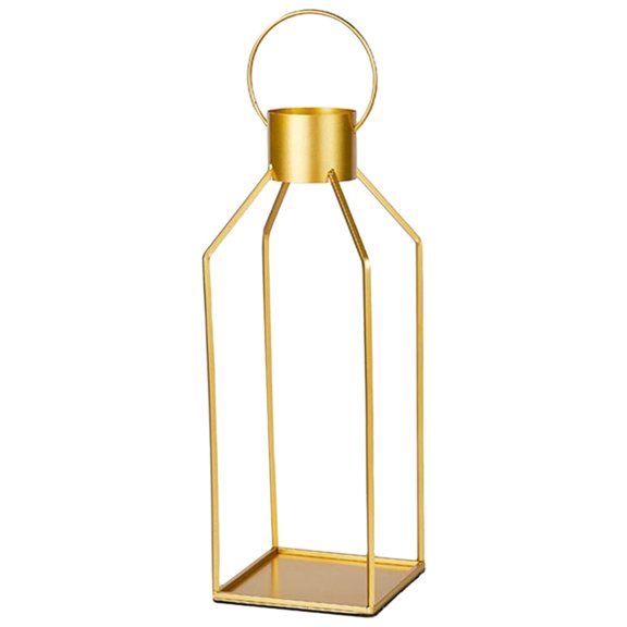 SEWCHICS Vintage Style Golden Iron Candle Holder for Desktop Decorative Centerpiece