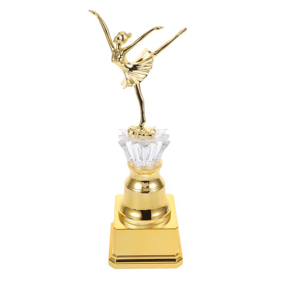 SEWCHICS Golden Plastic Dance Trophy for Decor Lightweight Elegant Design Perfect for Kids and Adults 4.5 Inch