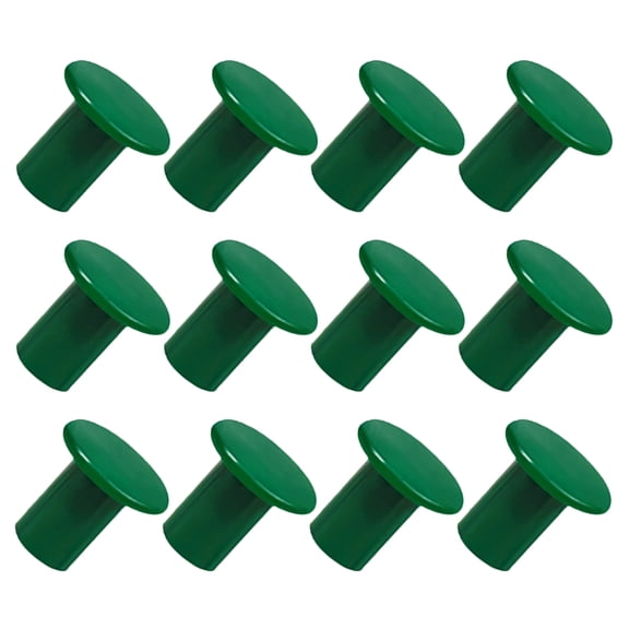SEWCHICS Green Plastic Cane Toppers Caps for Garden Stakes 12pcs Weather Resistant Easy to Install Protectors