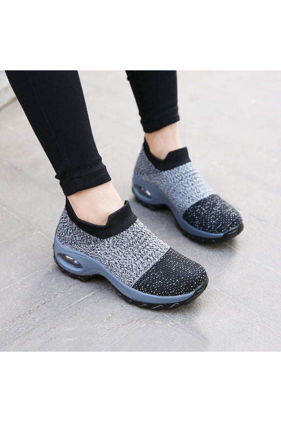 Women's Grey Exercise Shoes Size 40 with PU Breathable Mesh for Outdoor Sports and Fitness Activities