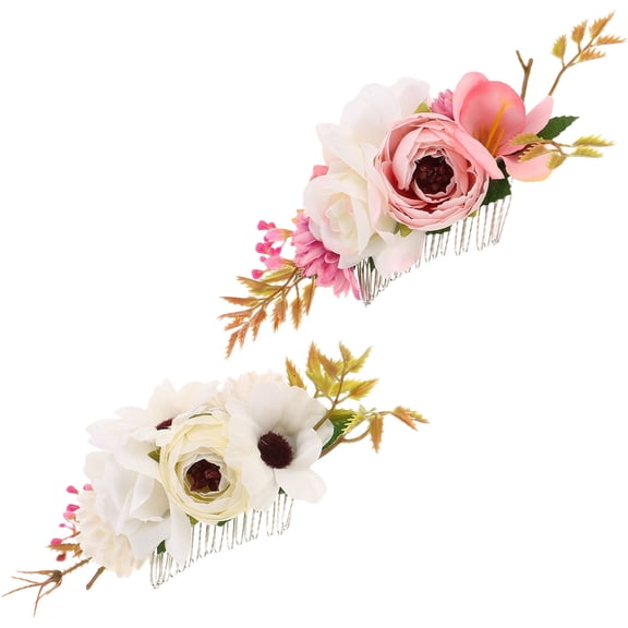 SEWCHICS 2Pcs Flower Hair Combs Wedding Favor Accessories for Beach Photoshoots and Special Occasions