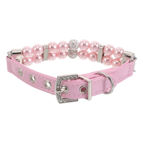 SEWCHICS Handcrafted Pink Dog Collar Steel Rope Durable Necklace for Small Dogs and Cats