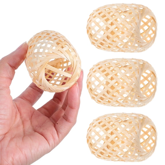 SEWCHICS Set of 4 Handwoven Lamp Shades for Home Decor, Beige with Soft Light Diffusion and Unique Aesthetic Appeal