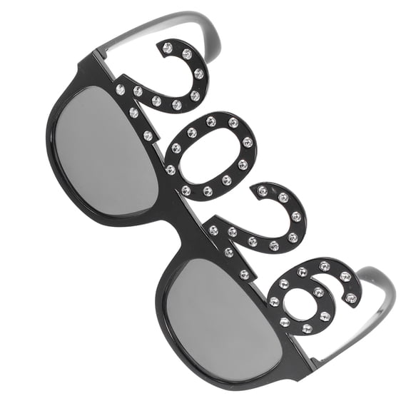 SEWCHICS Novelty New Year Glasses 2026 Retro Design Black 1Set Event Accessory for Partygoers Back to School