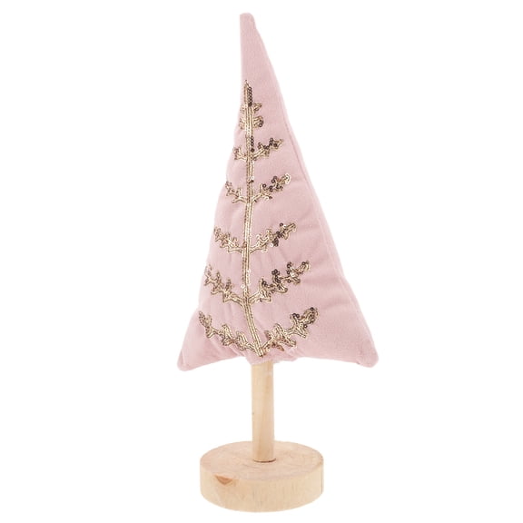 SEWCHICS Mini Christmas Tree Figurine Pink PP Cotton 1Pcs