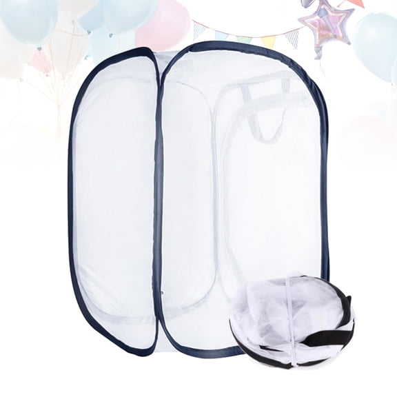 SEWCHICS Butterfly Habitat Cage with White Polyester Net, Insect Enclosure for Butterfly Rearing and Observation, 1 Piece