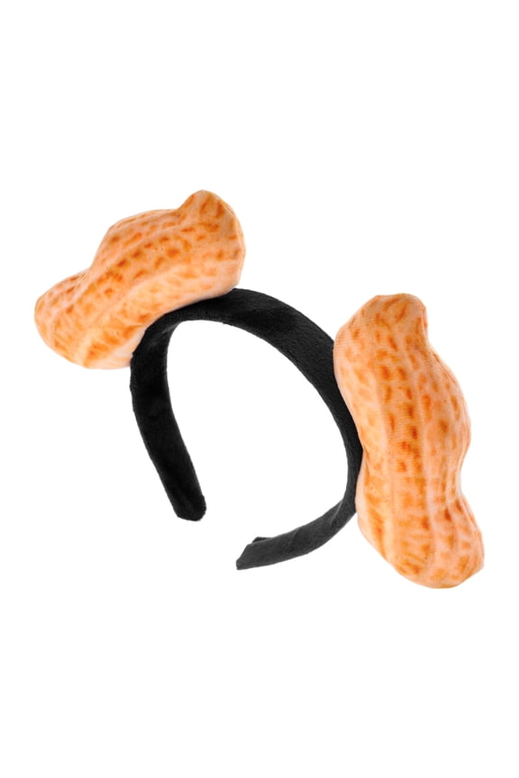 Khaki Lightweight Peanut-Shaped Hair Band, Fun Novelty Headband for Parties, Photo Props, and Costume Accessories