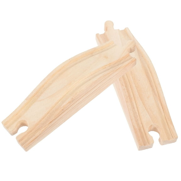 SEWCHICS Kids Wooden Train Track Set, Beige Construction Toy for Interactive Play, Creativity Development, 2 Pieces