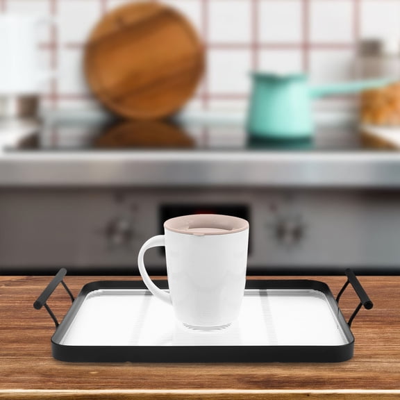 SEWCHICS Elegant Rectangle Acrylic Tray for Tea Serving and Home Decor