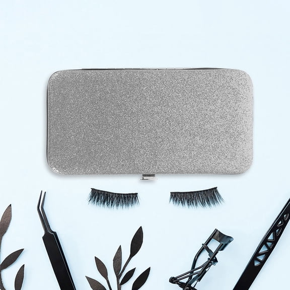 SEWCHICS Lash Tweezer Case 2Pcs Iron Rubber Strip Rectangular Storage Box For Beauty Settings