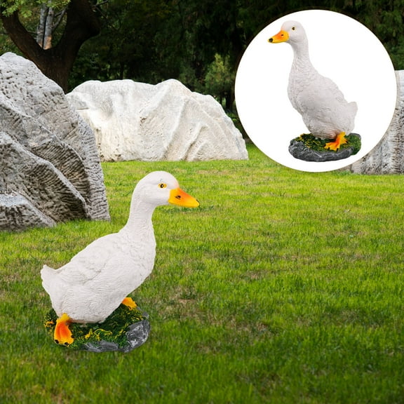 SEWCHICS White Resin Animal Sculpture for Garden Landscaping and Patio Decor