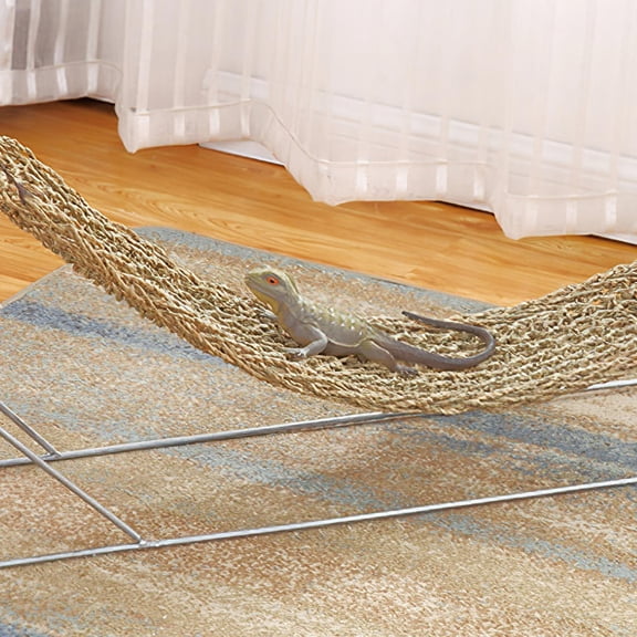 SEWCHICS Light Brown Animal Hanging Cage Hammock Bed with Strong Texture for Pet Reptiles