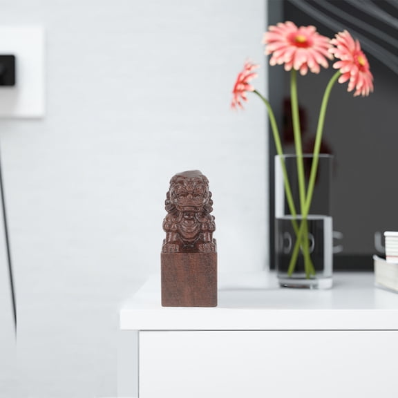 SEWCHICS Light Brown Wooden Lion Statue for Home Decor Sturdy HighEnd Design Perfect for Landscape Bonsai 10.5 Inch