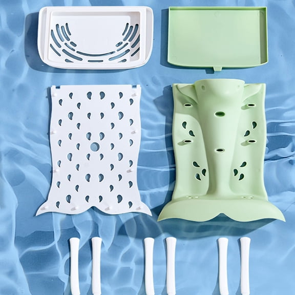 SEWCHICS Plastic Bottle Drying Rack, Light Green, Quick Drying, Space-Saving, for Storage